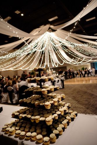 tower of cupcakes at a reception